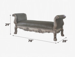 96590 Dresden Bench PU & Vintage Bone White by Acme Furniture
