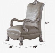 58172 Accent Chair Vintage Bone White Wash Finish Dresden Collection By Acme Furniture