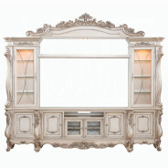 91440 Antique White Finish Entertainment Center Gorsedd Collection by Acme Furniture