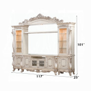91440 Antique White Finish Entertainment Center Gorsedd Collection by Acme Furniture