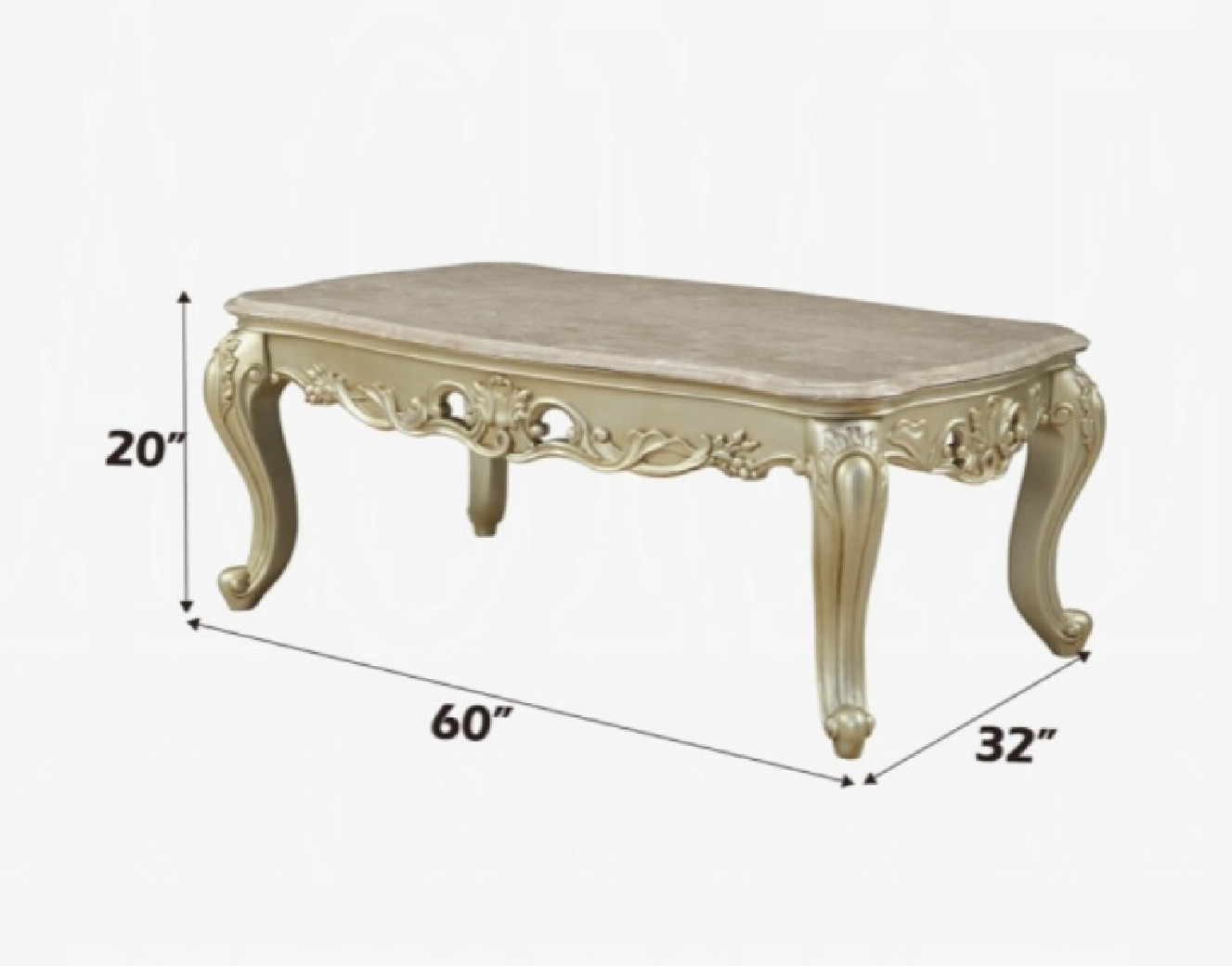 82440 Antique White Finish Occasional Tables Marble Top Gorsedd Collection by Acme Furniture