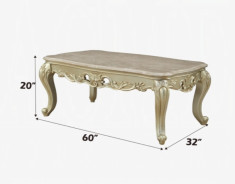 82440 Antique White Finish Occasional Tables Marble Top Gorsedd Collection by Acme Furniture