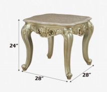 82440 Antique White Finish Occasional Tables Marble Top Gorsedd Collection by Acme Furniture