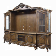 LV01355 Antique Oak Finish Entertainment Center Latisha Collection By Acme Furniture