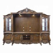 LV01355 Antique Oak Finish Entertainment Center Latisha Collection By Acme Furniture