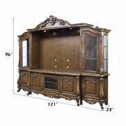 LV01355 Antique Oak Finish Entertainment Center Latisha Collection By Acme Furniture