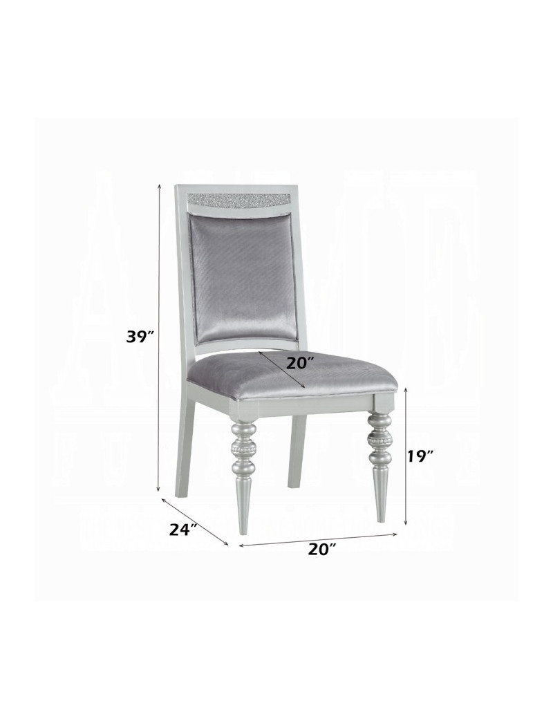 61800 Dining Room Platinum Finish Maverick Collection by Acme Furniture