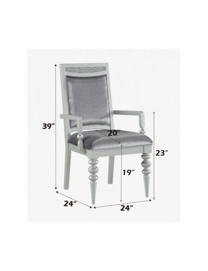 61800 Dining Room Platinum Finish Maverick Collection by Acme Furniture