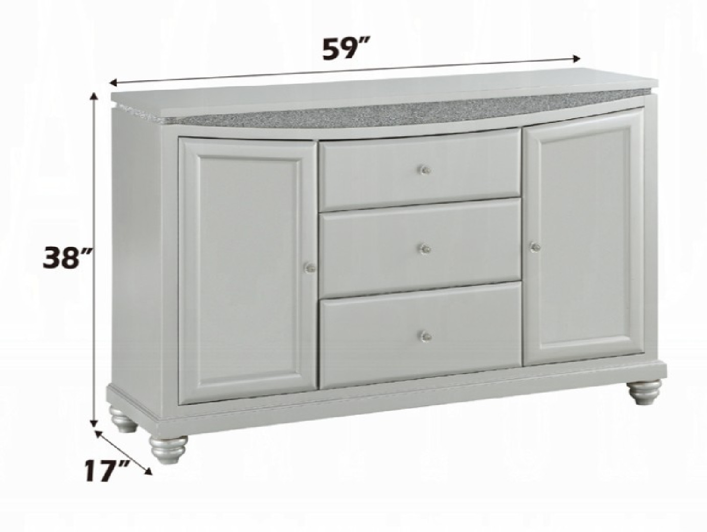 61800 Dining Room Platinum Finish Maverick Collection by Acme Furniture