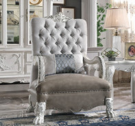 LV02244 2PC Sofa & Loveseat Synthetic Leather & Bone White Finish Dresden Collection By Acme Furniture