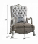 LV02246 Chair W/Pillow bone white finish Dresden Collection By Acme Furniture