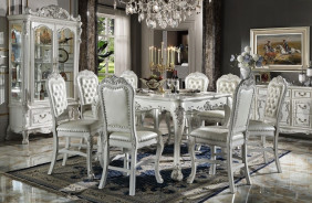 DN01705 7PC Counter Height Table Dresden Bone White Collection By Acme Furniture