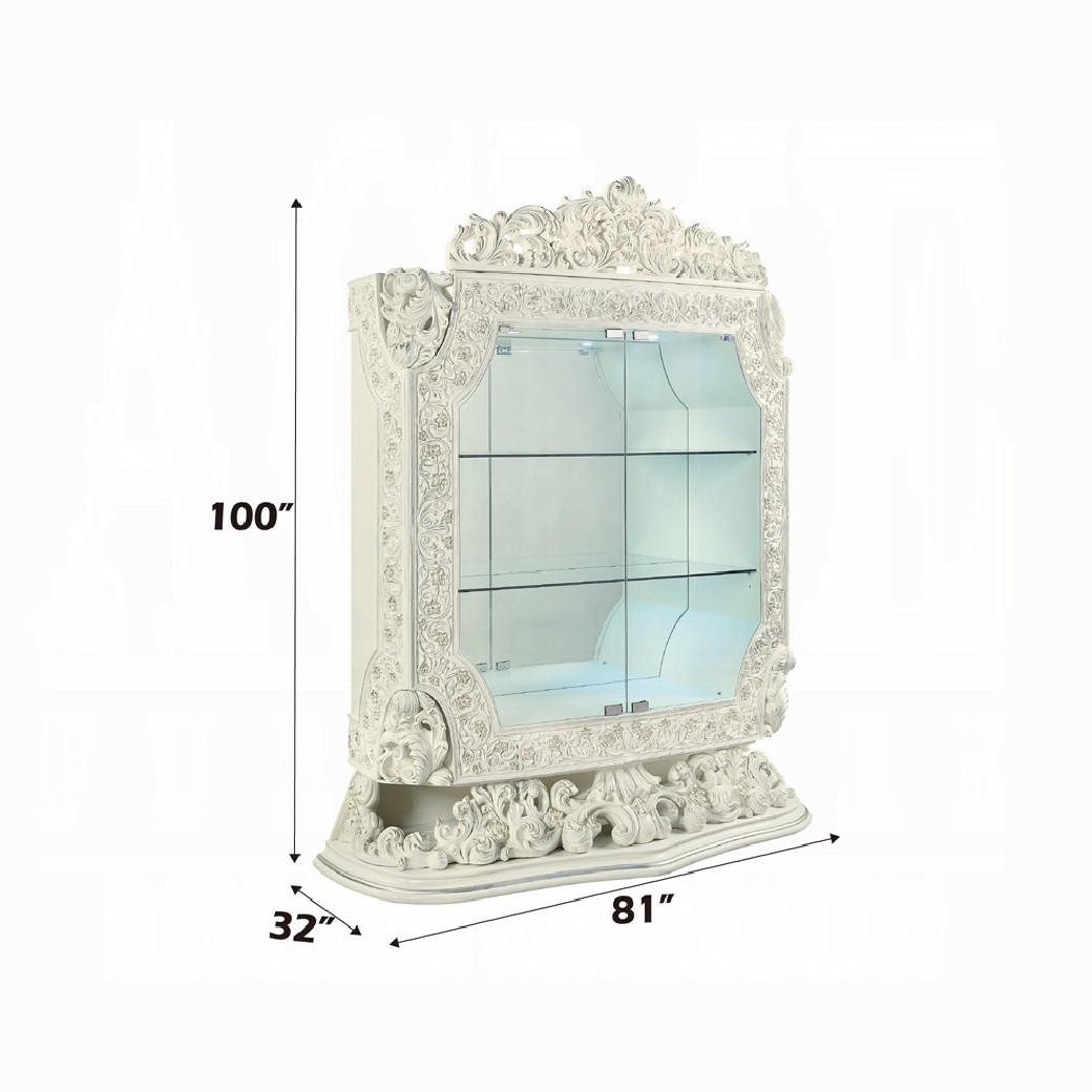 DN01232 Antique White Wash Finish  Curio Adara Collection By Acme Furniture