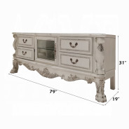 LV01714 TV stand Dresden Bone White Finish Collection By Acme Furniture