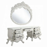 BD00674 Antique White Finish Vanity Desk Vanaheim Collection by Acme Furniture