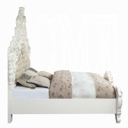 BD 00671 Lavish Classic Beige PU & Antique White Finish Bedroom Vanaheim Collection  By Acme Furniture