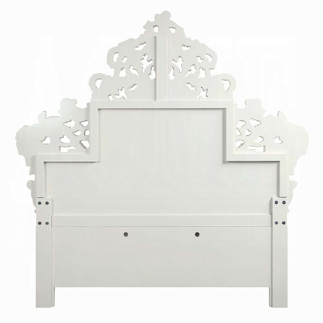 BD 00671 Lavish Classic Beige PU & Antique White Finish Bedroom Vanaheim Collection  By Acme Furniture