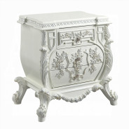 BD 00671 Lavish Classic Beige PU & Antique White Finish Bedroom Vanaheim Collection  By Acme Furniture
