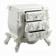 BD 00671 Lavish Classic Beige PU & Antique White Finish Bedroom Vanaheim Collection  By Acme Furniture