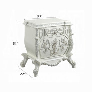 BD 00671 Lavish Classic Beige PU & Antique White Finish Bedroom Vanaheim Collection  By Acme Furniture