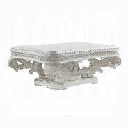 LV00800 Antique White Finish Coffee Table Vanaheim Collection By Acme Furniture