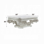 LV00800 Antique White Finish Coffee Table Vanaheim Collection By Acme Furniture