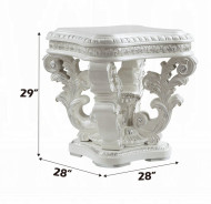 LV00800 Antique White Finish Coffee Table Vanaheim Collection By Acme Furniture