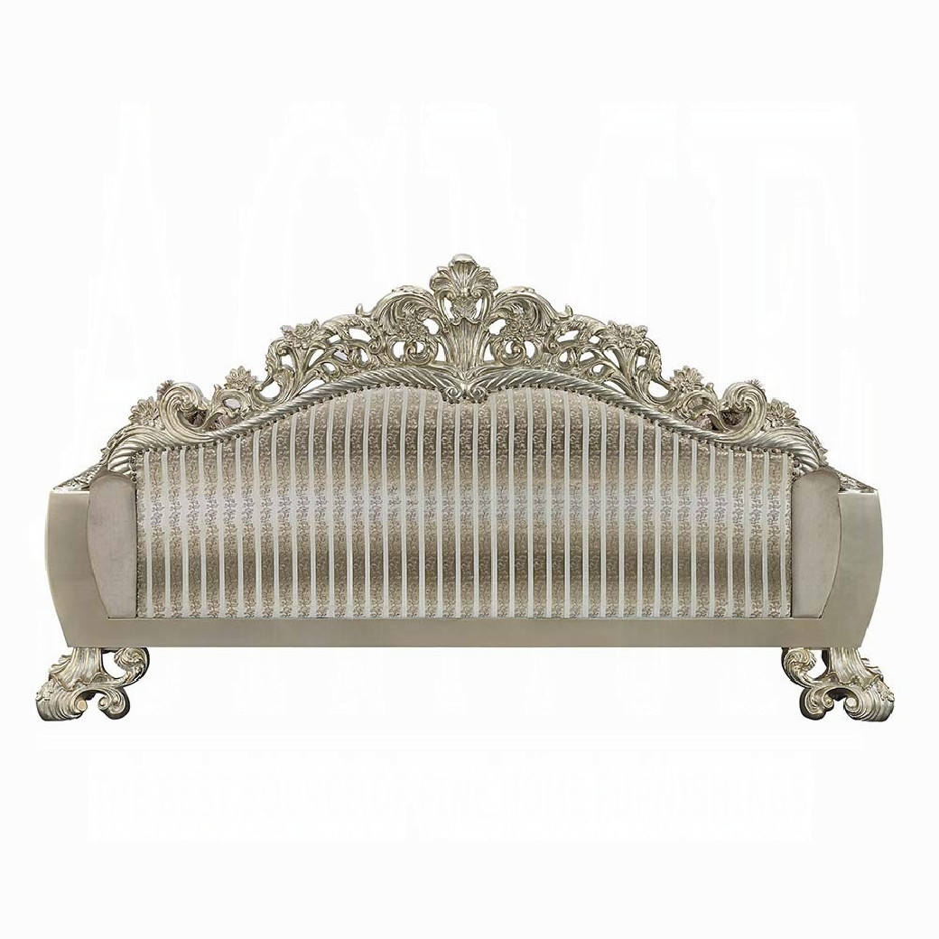 LV01205 Sofa W/7 Pillows Velvet, Fabric & Antique Gold Finish Sorina Collection By Acme Furniture