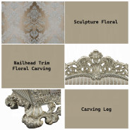 LV01205 Sofa W/7 Pillows Velvet, Fabric & Antique Gold Finish Sorina Collection By Acme Furniture