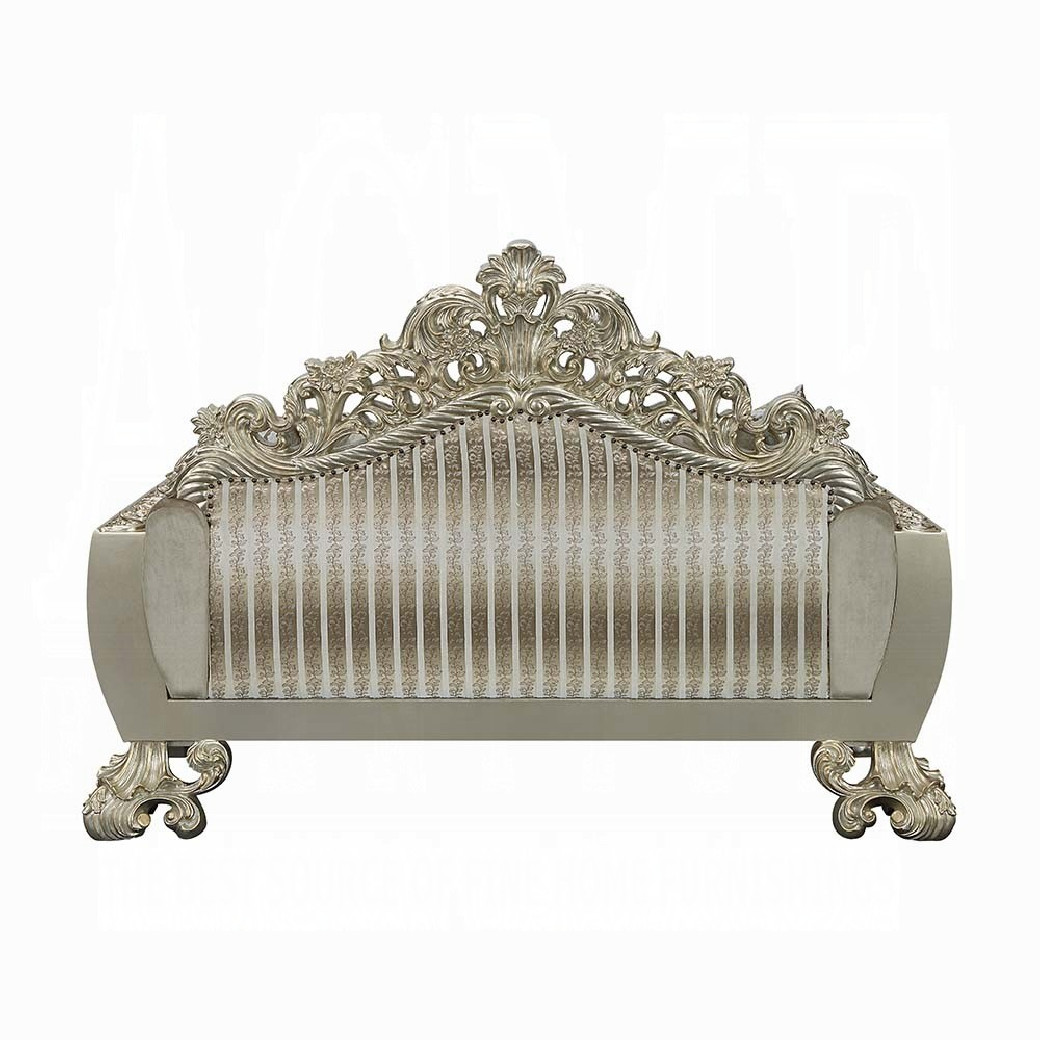 LV01206 Loveseat W/5 Pillows  Velvet, Fabric & Antique Gold Finish Sorina Collection By Acme Furniture