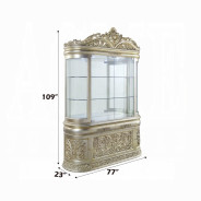 DN 01211 Lavish Classic  Antique Silver & Gold Finish Curio Sorina Collection By Acme Furniture