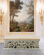 BD 01246 Lavish Classic PU & Antique Gold Finish Bench Sorina Collection By Acme Furniture