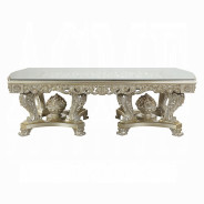 DN 01208 Lavish Classic PU & Antique Gold Finish Dining Set Sorina Collection By Acme Furniture