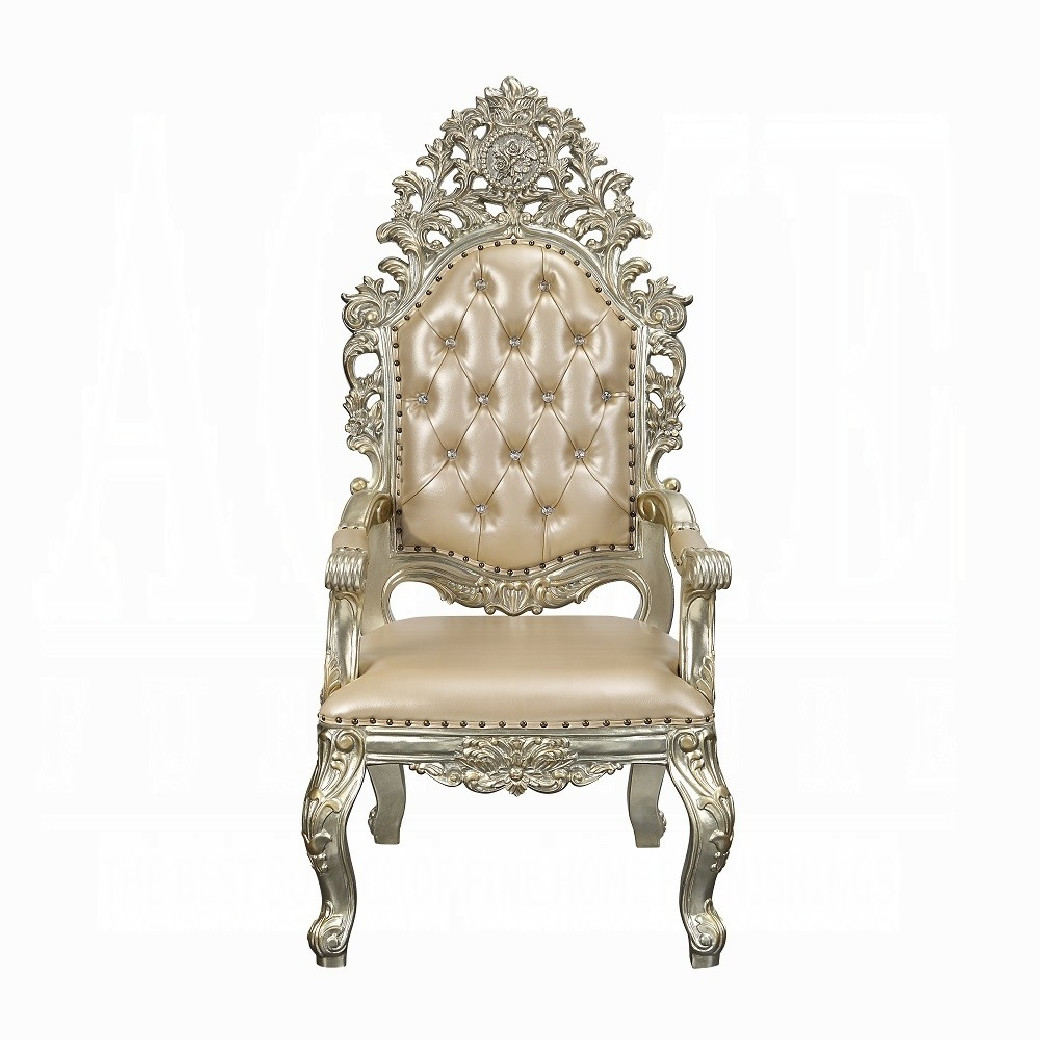 DN 01208 Lavish Classic PU & Antique Gold Finish Dining Set Sorina Collection By Acme Furniture