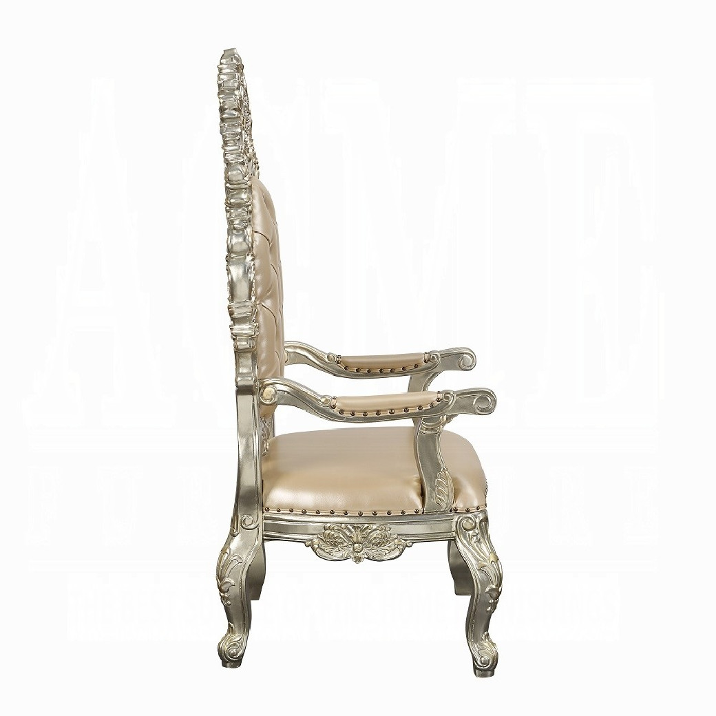 DN 01208 Lavish Classic PU & Antique Gold Finish Dining Set Sorina Collection By Acme Furniture