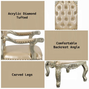 DN 01208 Lavish Classic PU & Antique Gold Finish Dining Set Sorina Collection By Acme Furniture