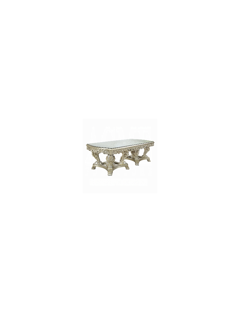 DN 01208 Lavish Classic PU & Antique Gold Finish Dining Set Sorina Collection By Acme Furniture