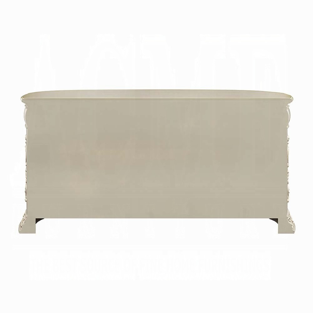 DN 01208 Lavish Classic PU & Antique Gold Finish Dining Set Sorina Collection By Acme Furniture