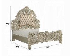 BD 01241Lavish Classic EK PU & Antique Gold Finish Sorina Collection By Acme Furniture