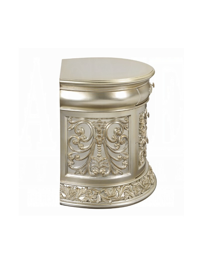 BD 01241Lavish Classic EK PU & Antique Gold Finish Sorina Collection By Acme Furniture
