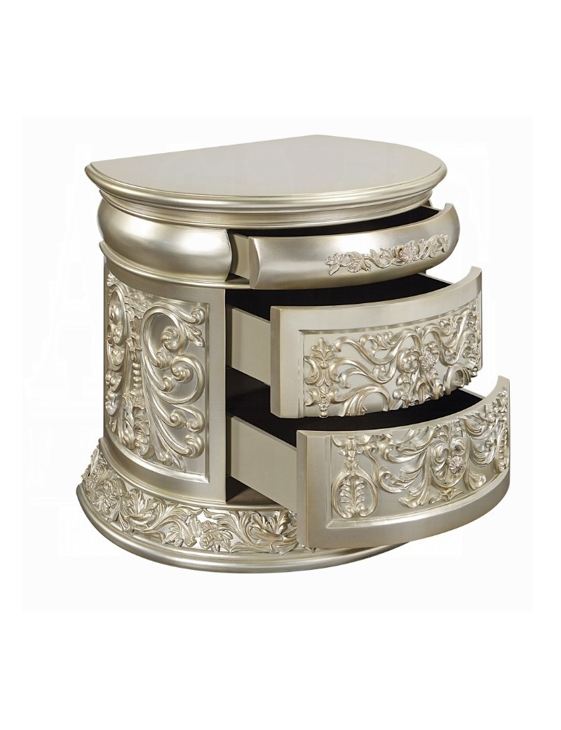 BD 01241Lavish Classic EK PU & Antique Gold Finish Sorina Collection By Acme Furniture
