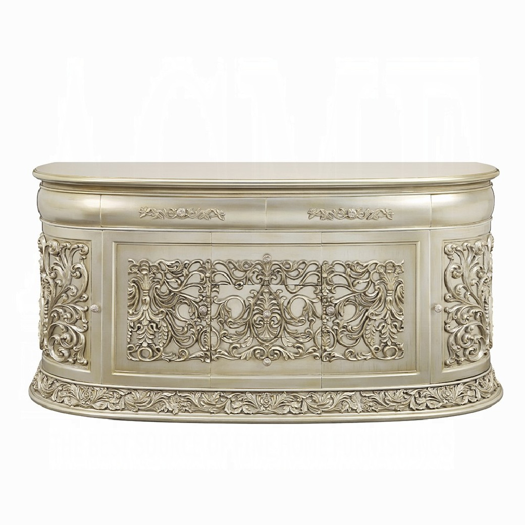 BD 01241Lavish Classic EK PU & Antique Gold Finish Sorina Collection By Acme Furniture