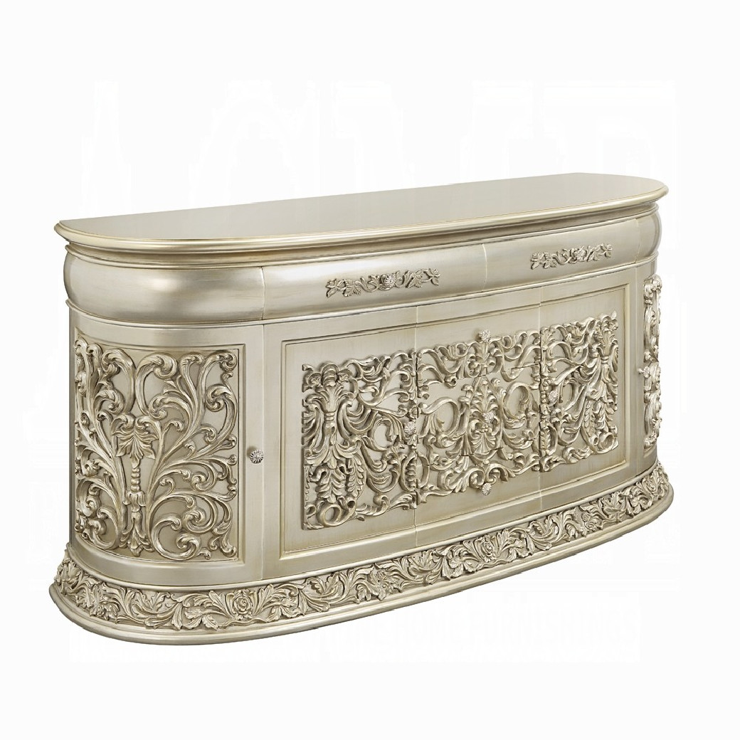 BD 01241Lavish Classic EK PU & Antique Gold Finish Sorina Collection By Acme Furniture