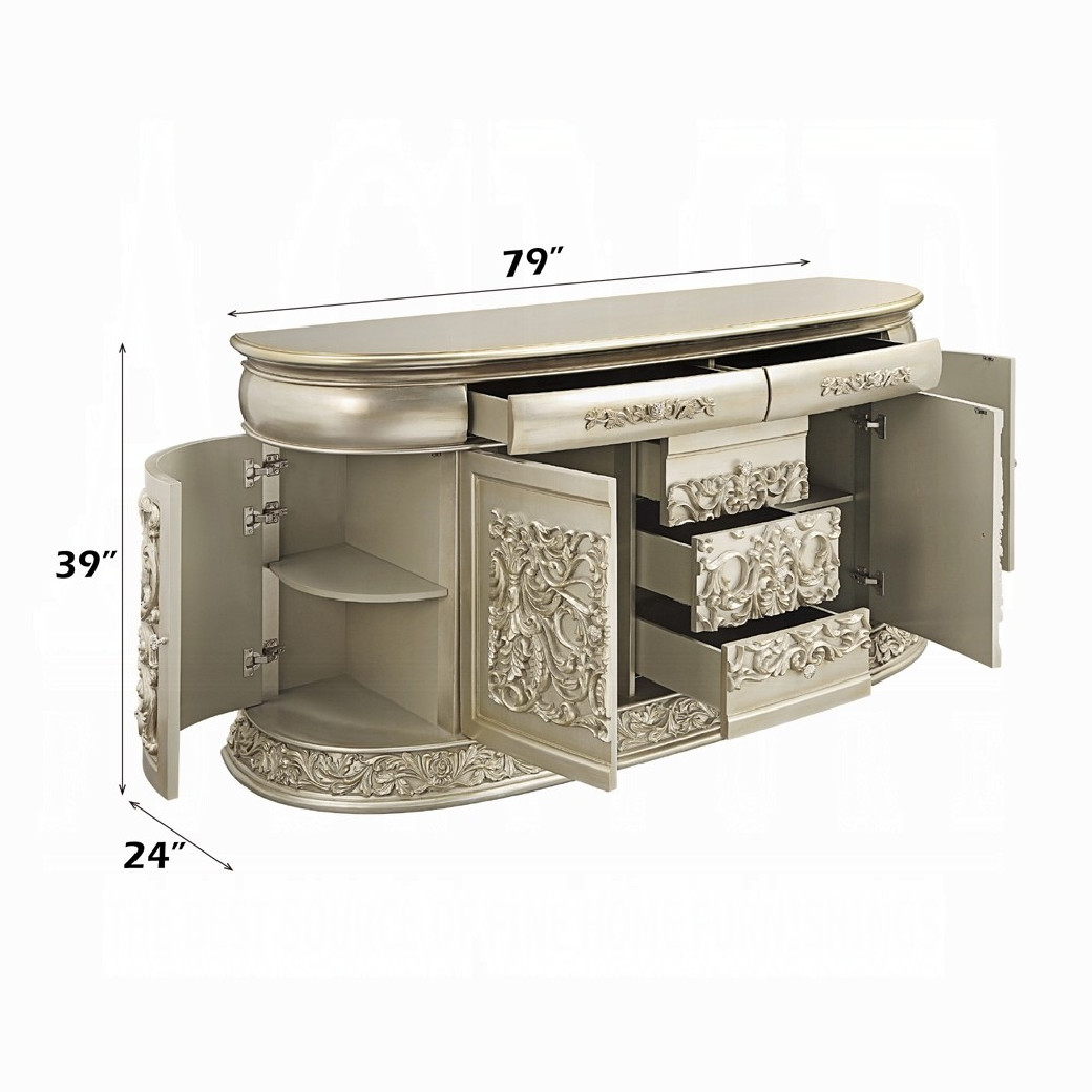 BD 01241Lavish Classic EK PU & Antique Gold Finish Sorina Collection By Acme Furniture