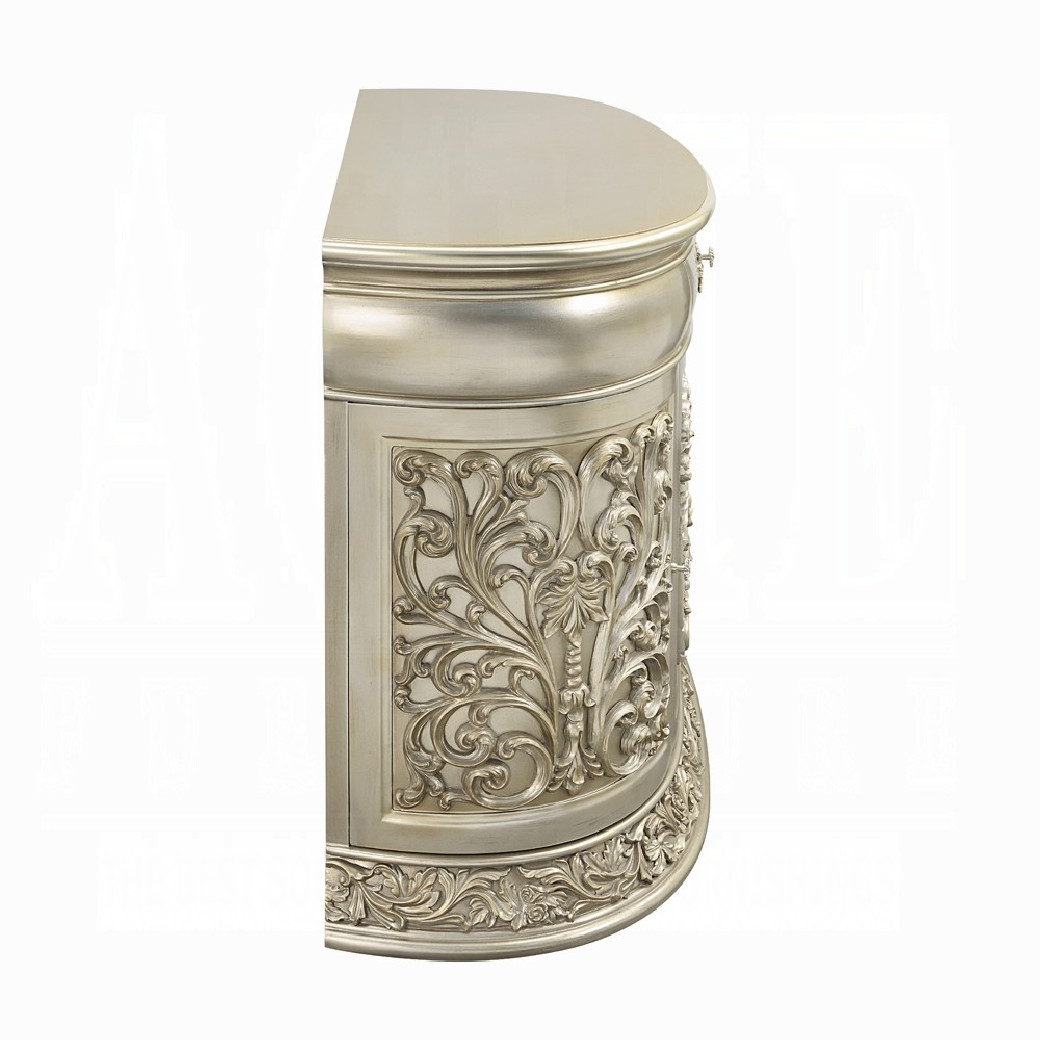 BD 01241Lavish Classic EK PU & Antique Gold Finish Sorina Collection By Acme Furniture
