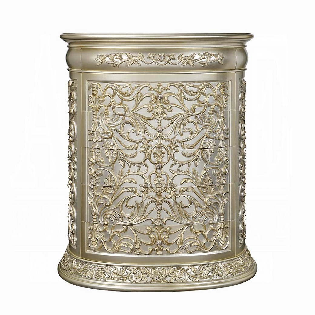 BD 01241Lavish Classic EK PU & Antique Gold Finish Sorina Collection By Acme Furniture