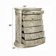 BD 01241Lavish Classic EK PU & Antique Gold Finish Sorina Collection By Acme Furniture