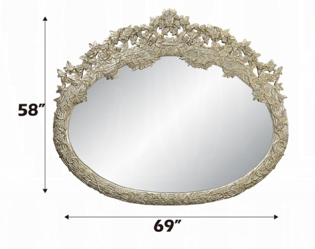 BD01243 Antique Gold Finish Wall Mirror Sorina Collection By Acme Furniture