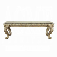 DN00467 7PC Dining Set Champagne Silver Finish Victorian Style Vatican Collection by Acme Furniture