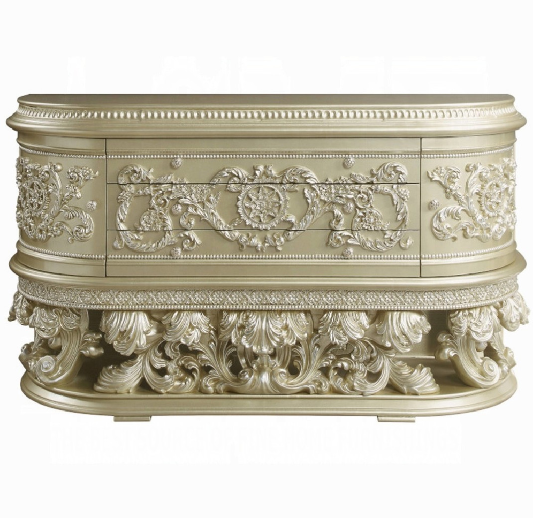 DN00464 Server Champagne Silver Finish Victorian Style Vatican Collection by Acme Furniture